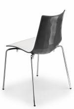 Дизайнерски стол бял със сив кант