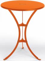 Елегантна метална кръгла маса в цвят оранж