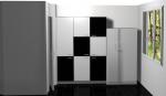 Кухненски шкаф от пдч с врати мдф мат в черно и бяло